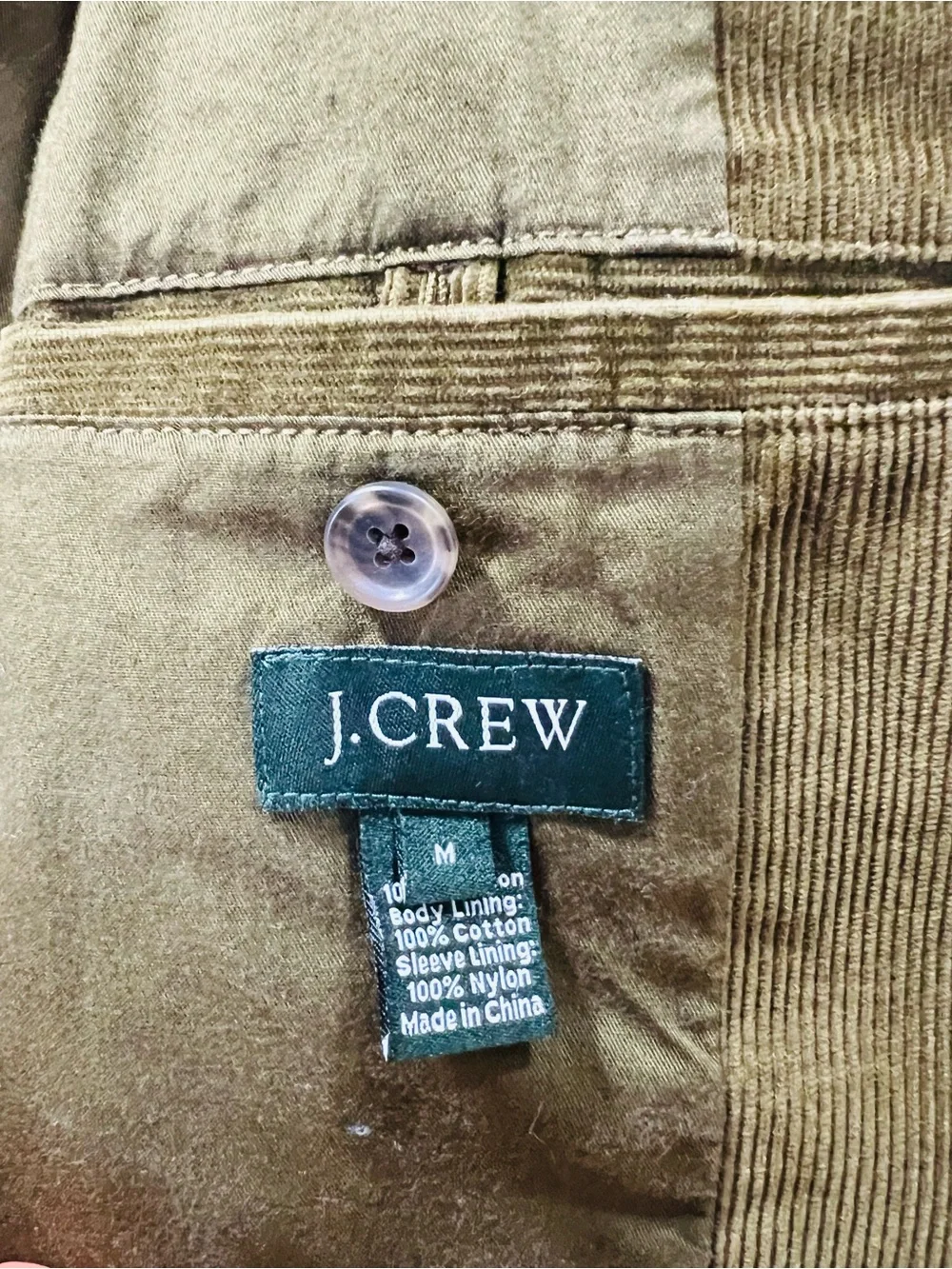J. Crew Olive Corduroy Jacket